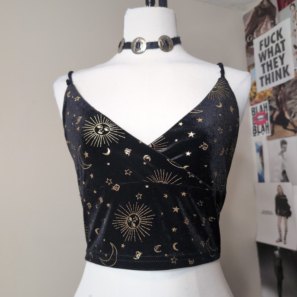 Celestial Velvet Wrap Whimsygoth Crop Top